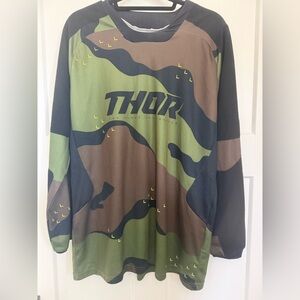 Thor Motocross Jersey Men’s Adult Terrain Gear Green Camo ATV Jersey Large